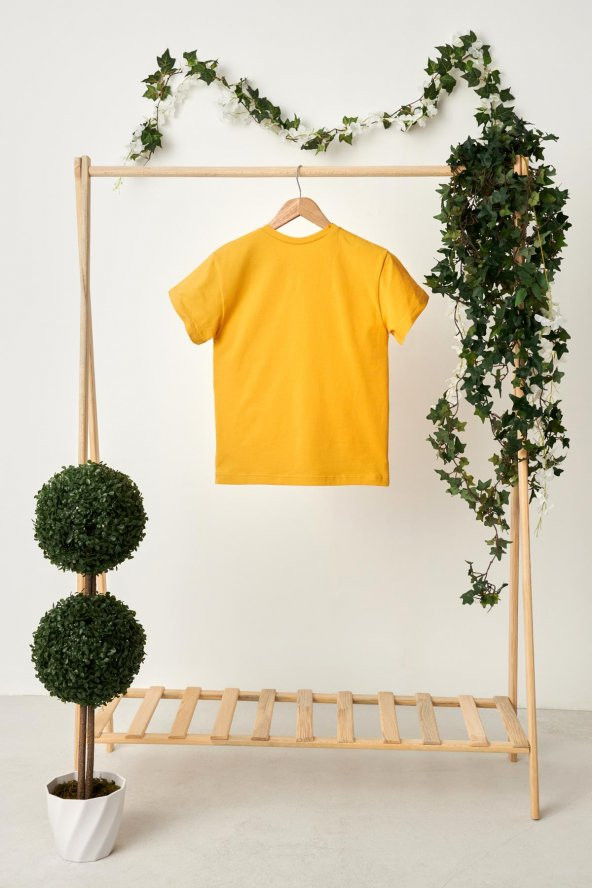 Hardal Kız Çocuk Kısa Kollu Bisiklet Yaka Terletmez, Yumuşak Rahat %100 Pamuklu Penye T-Shirt - 5