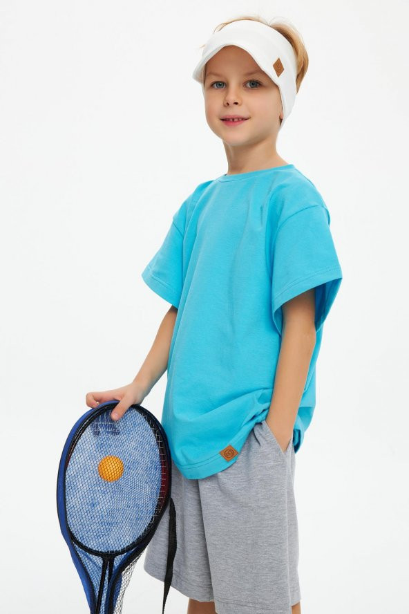 Aqua Erkek Çocuk Kısa Kollu Bisiklet Yaka Terletmez, Yumuşak Rahat %100 Pamuklu Penye T-Shirt - 8