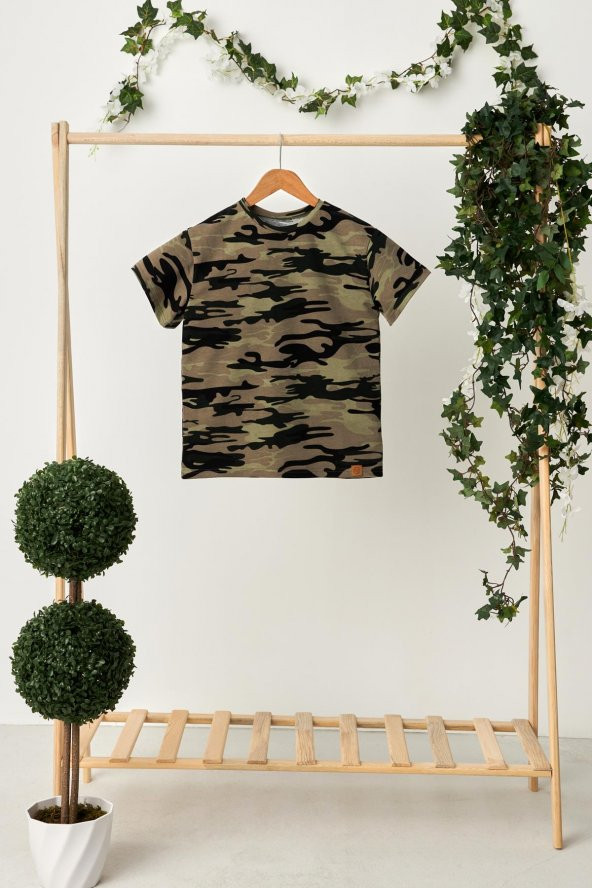 Kamuflaj-Kamuflaj Kız %100 Pamuklu Penye T-Shirt Bandana 2^li Takım -Spor Rahat BEST OF Koleksiyon 5 - 6