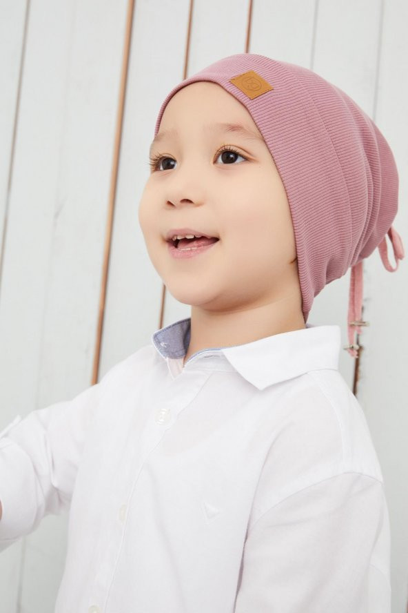 Erkek Bebek Çocuk Gül Kurusu Şapka Bere El yapımı Rahat Cild dostu %100 Pamuklu Kaşkorse