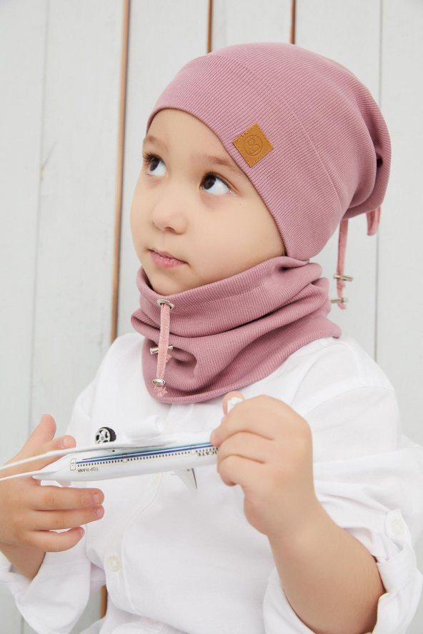 Erkek Bebek Çocuk Gül Kurusu Şapka Bere El yapımı Rahat Cild dostu %100 Pamuklu Kaşkorse - 6