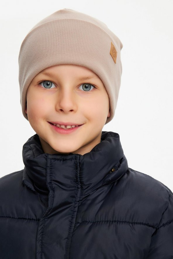 Sütlü Kahve Erkek Bebek Çocuk Trend Style Şapka Bere Boyunluk Takım Rahat %100 Pamuklu Kaşkorse - 4