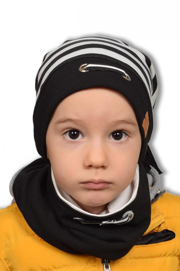 Babygiz Erkek siyah beyaz bere boyunluk ürün görseli