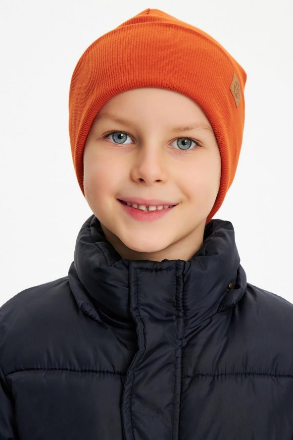 Kiremit Erkek Bebek Çocuk Trend Style Şapka Bere Boyunluk Takım Rahat %100 Pamuklu Kaşkorse - 5