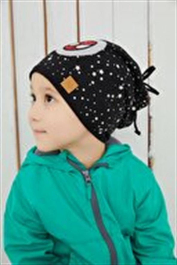Siyah Beyaz %100 Pamuklu Doğal yumuşak çift katlı Penye Spiderman Çocuk Bebek Bere Boyunluk Set - 7