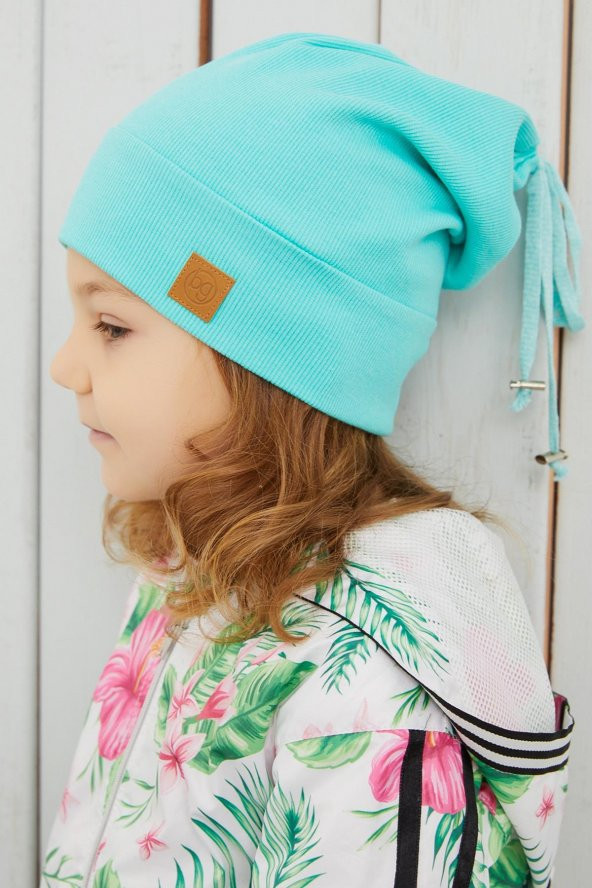 Kız Bebek Çocuk Aqua Şapka Bere El yapımı Rahat Cild dostu %100 Pamuklu Kaşkorse