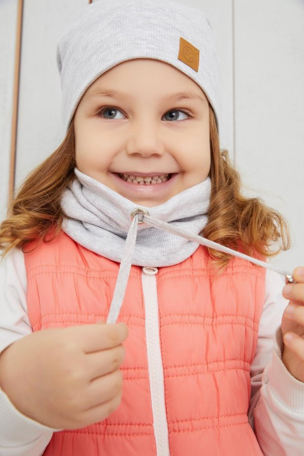 Kız Bebek Çocuk Melanj Şapka Bere El yapımı Rahat Cild dostu %100 Pamuklu Kaşkorse - 6