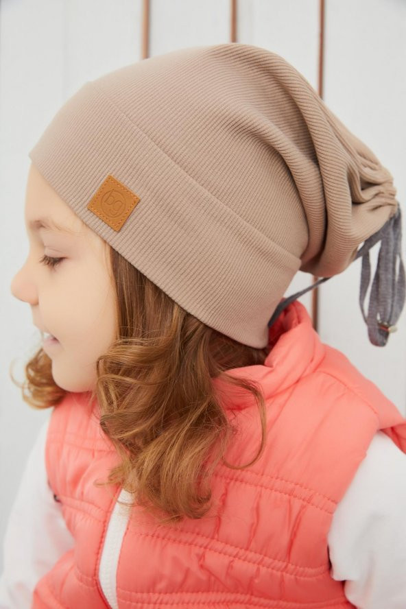 Kız Bebek Çocuk Süt Kahve Şapka Bere El yapımı Rahat Cild dostu %100 Pamuklu Kaşkorse - 4
