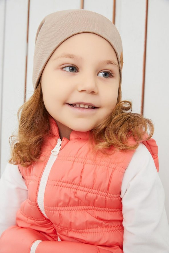 Kız Bebek Çocuk Süt Kahve Şapka Bere El yapımı Rahat Cild dostu %100 Pamuklu Kaşkorse - 6