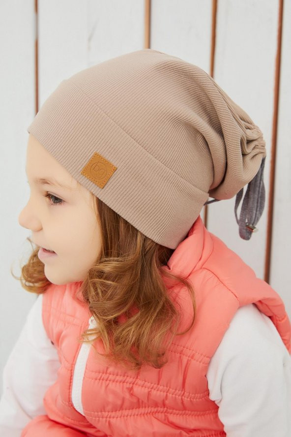 Kız Bebek Çocuk Süt Kahve Şapka Bere El yapımı Rahat Cild dostu %100 Pamuklu Kaşkorse - 7