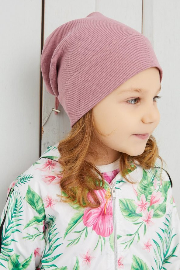Kız Bebek Çocuk Açık Pembe Şapka Bere El yapımı Rahat Cild dostu %100 Pamuklu Kaşkorse - 6