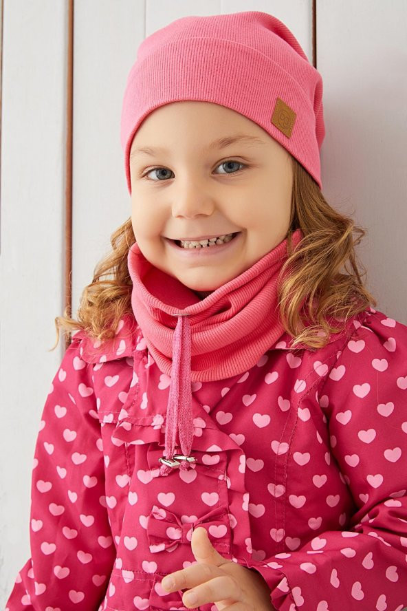 Kız Bebek Çocuk Pembe Şapka Bere El yapımı Rahat Cild dostu %100 Pamuklu Kaşkorse - 4