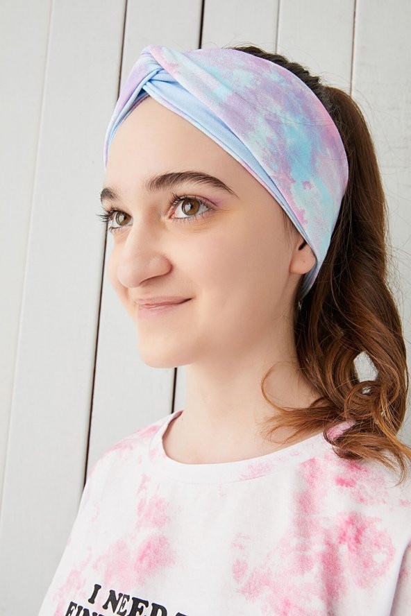 Batik Aqua Çocuk Genç Bandana Saç Bandı ekstra yumuşak Esnek doğal %100 pamuklu Penye - 1