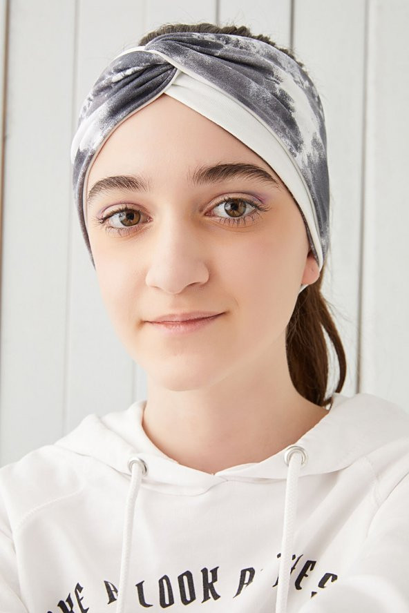 Batik Beyaz Çocuk Genç Bandana Saç Bandı ekstra yumuşak Esnek doğal %100 pamuklu Penye - 2