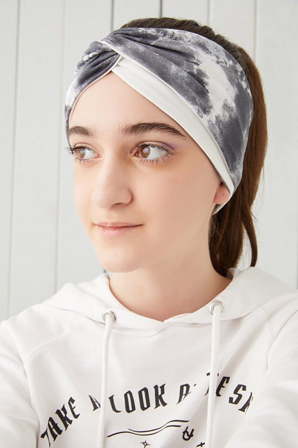 Batik Beyaz Çocuk Genç Bandana Saç Bandı ekstra yumuşak Esnek doğal %100 pamuklu Penye - 3