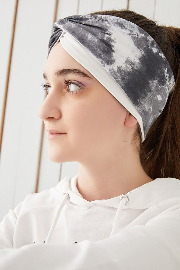 Batik Beyaz Çocuk Genç Bandana Saç Bandı ekstra yumuşak Esnek doğal %100 pamuklu Penye - 5