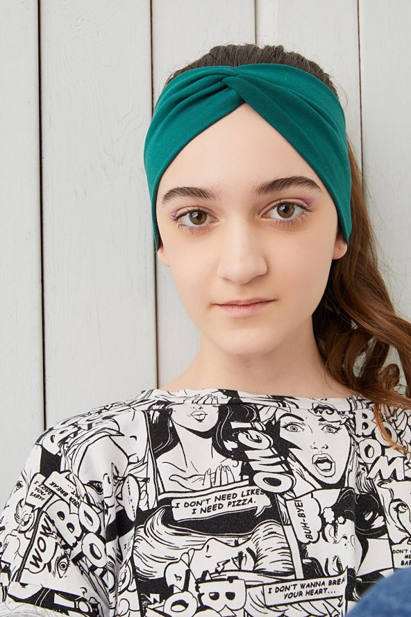 Hürrem yeşili Çocuk Genç Bandana Saç Bandı ekstra yumuşak Esnek doğal %100 pamuklu Penye - 2