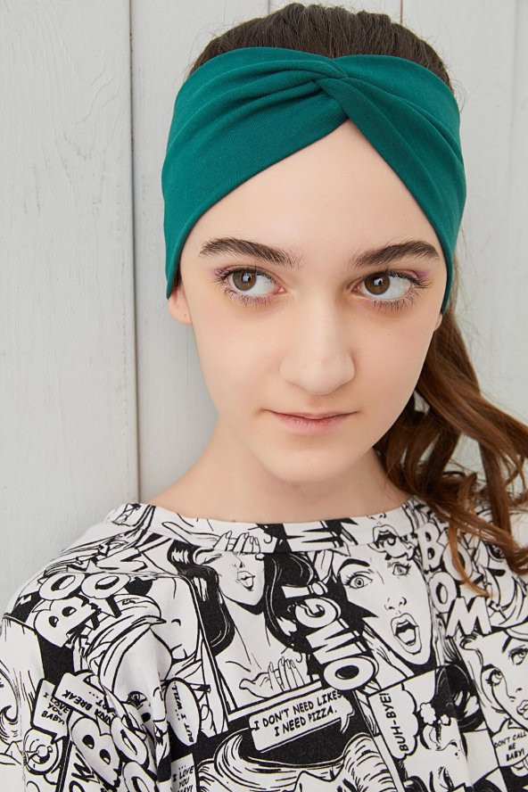 Hürrem yeşili Çocuk Genç Bandana Saç Bandı ekstra yumuşak Esnek doğal %100 pamuklu Penye - 5