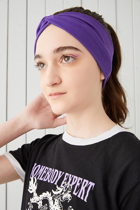Trend mor Çocuk Genç Bandana Saç Bandı, ekstra yumuşak Esnek, doğal, pamuklu Penye - 2