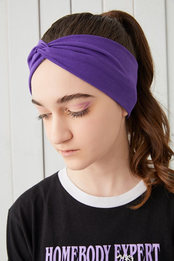 Trend mor Çocuk Genç Bandana Saç Bandı, ekstra yumuşak Esnek, doğal, pamuklu Penye - 4