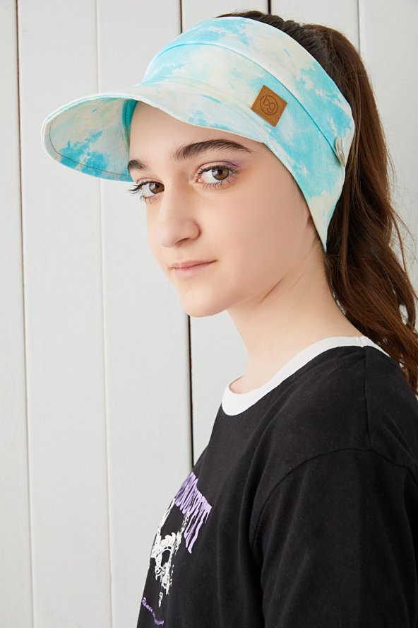 Batik Çocuk Genç Maske Takılabilir Tenis Yazlık vizyerli spor şapka yumuşak pamuklu Penye - 4