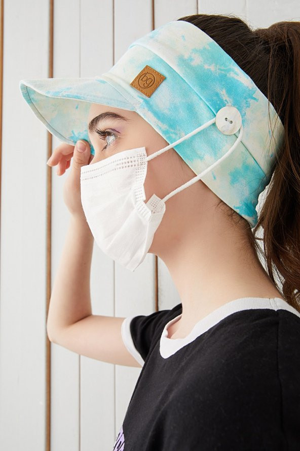 Batik Çocuk Genç Maske Takılabilir Tenis Yazlık vizyerli spor şapka yumuşak pamuklu Penye - 5