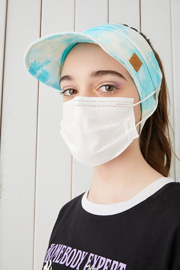 Batik Çocuk Genç Maske Takılabilir Tenis Yazlık vizyerli spor şapka yumuşak pamuklu Penye - 6