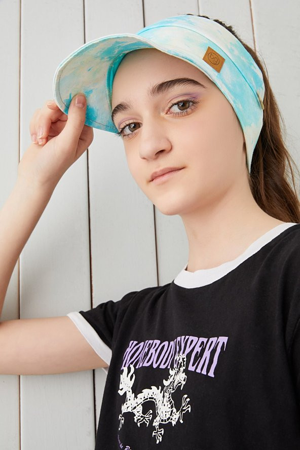 Batik Çocuk Genç Maske Takılabilir Tenis Yazlık vizyerli spor şapka yumuşak pamuklu Penye - 7