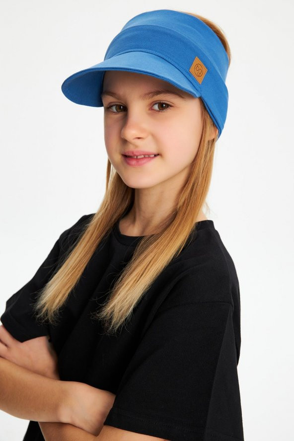 Parlament Kız UV Korumalı Katlanabilir Üstü Açık Yumuşak Siperli %100 Pamuklu Penye Tenis Vizör Şapka ürün görseli 1