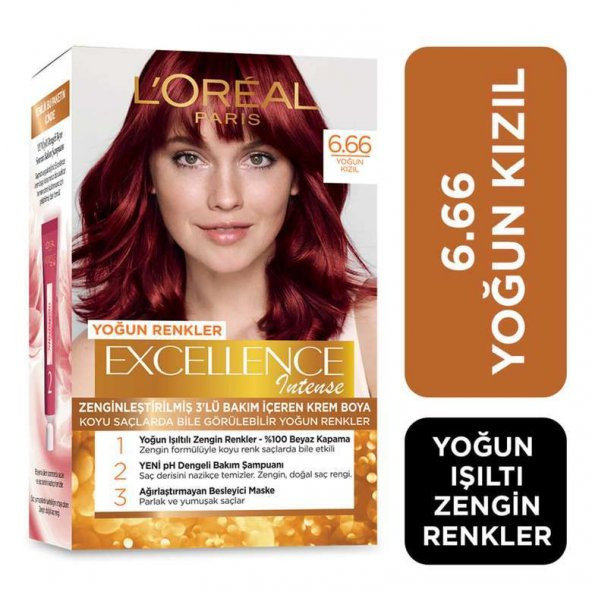 LOréal Paris Excellence Intense Saç Boyası - 6.66 Yoğun Kızıl