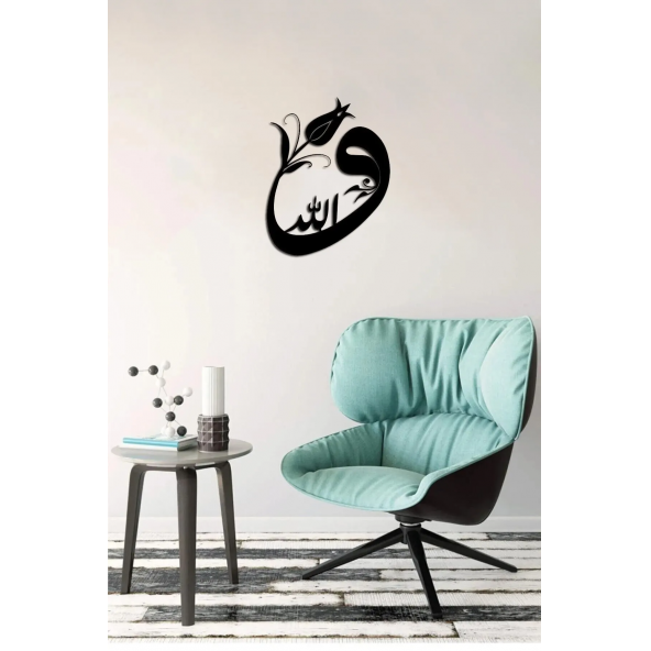 Lale Figürlü Vav Harfi Ahşap Duvar Dekoru ürün görseli