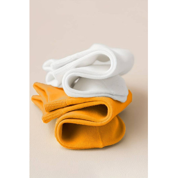 Kadın Renkli (5 Çift) Likralı Pamuklu Penye Patik Çorap - 6