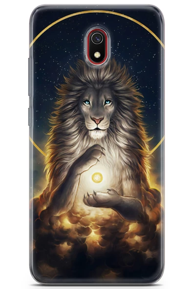 Xiaomi Redmi 8A Kılıf Seri Polka 18 Aslan KralParlak Kılıf
