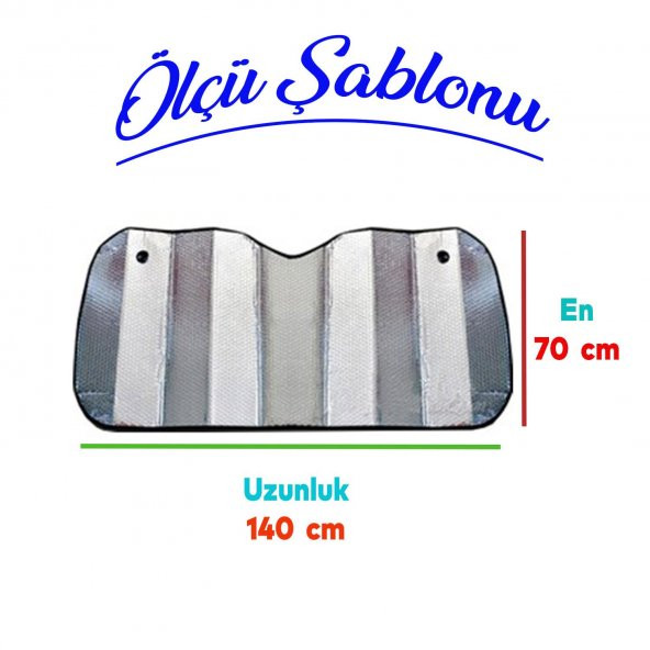 Automix Metalize Araba Araç Ön Cam Güneş Güneşlik Büyük 140*70 cm 11610 - Resim 2