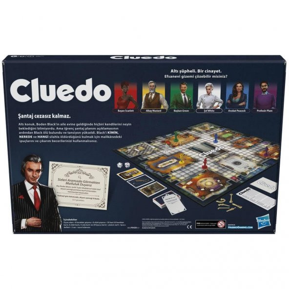 Hasbro Cluedo Kutu Oyunu F6420,Cluedo Yalanın Peşinde Kutu Oyunu Lisanslı Ürün - 6