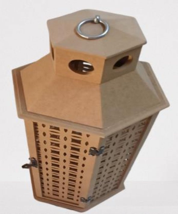 Hobi Adn 90234 Dekoratif Fenerlik MDF HAM CNC Kesim Klipsli Antik Menteşe El Yapı - 3