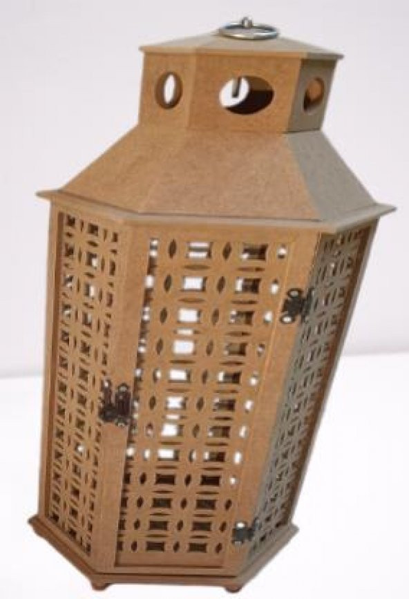 Hobi Adn 90234 Dekoratif Fenerlik MDF HAM CNC Kesim Klipsli Antik Menteşe El Yapı - 4