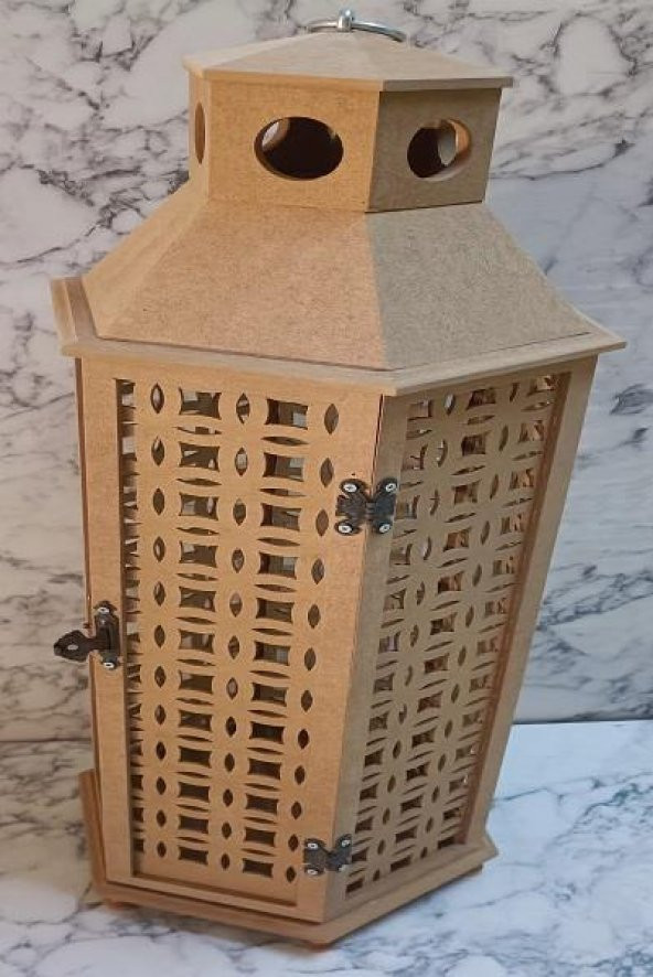 Hobi Adn 90234 Dekoratif Fenerlik MDF HAM CNC Kesim Klipsli Antik Menteşe El Yapı - 9