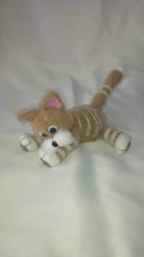 Sevimli Kedi Amigurumi Organik Oyuncak - 3