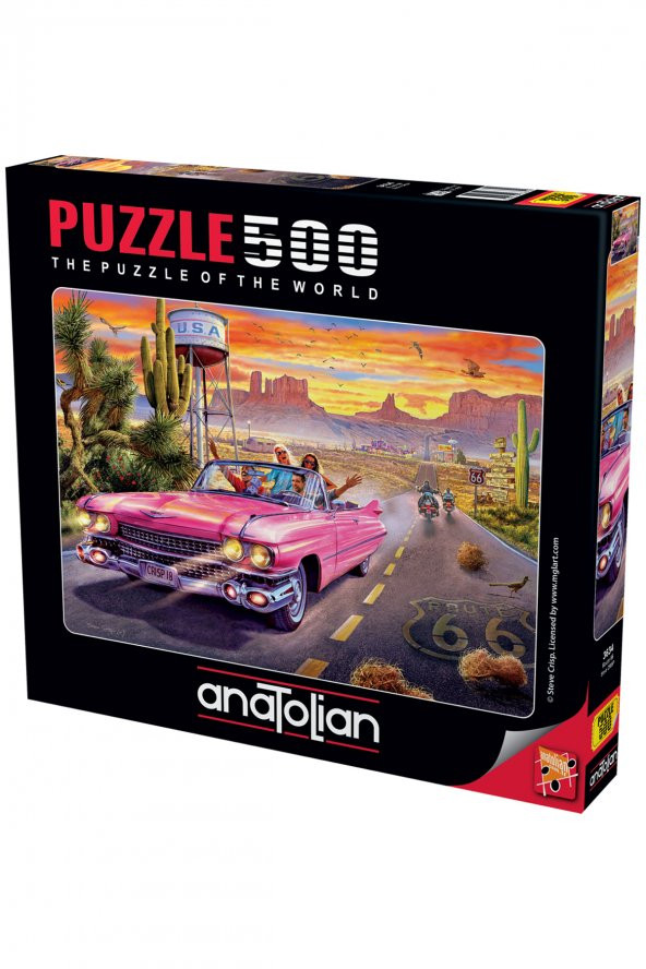 Anatolian 500 Parçalık Puzzle / Route 66 - Kod 3634