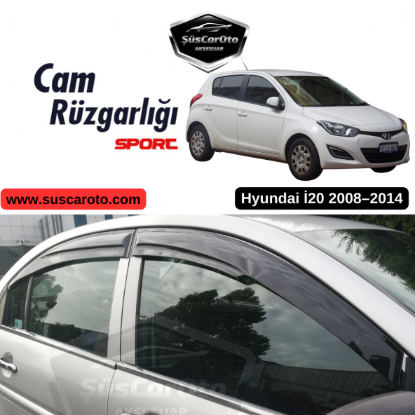 Hyundai İ20 2008-2014 Uyumlu Mugen Cam Rüzgarlığı Seti Piano Black 4lü İthal