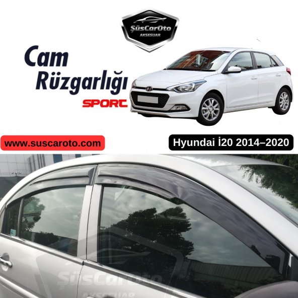 Hyundai İ20 2014-2020 Uyumlu Mugen Cam Rüzgarlığı Seti Piano Black 4lü İthal