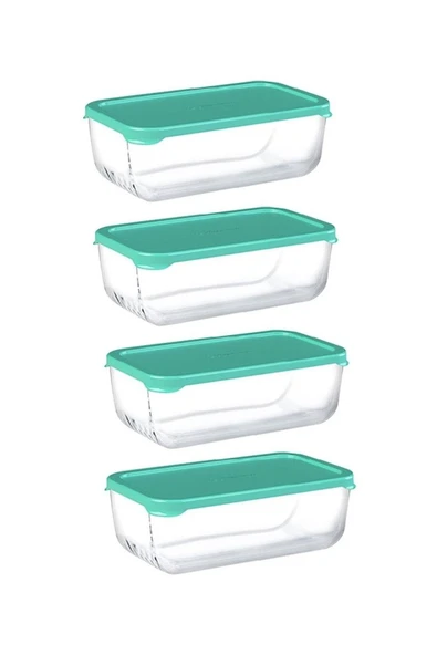 Paşabahçe 53743 Cam Saklama Kabı Plastik Kapaklı 4 Lü 1200 ürün görseli 1
