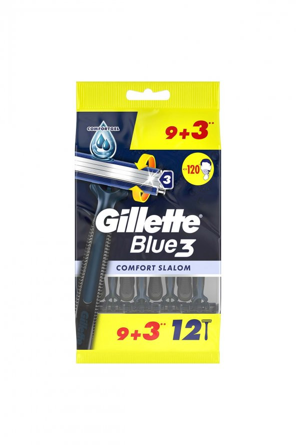 Gillette Blue3 Comfort Slalom 9+3'lü Kullan At Tıraş Bıçağı