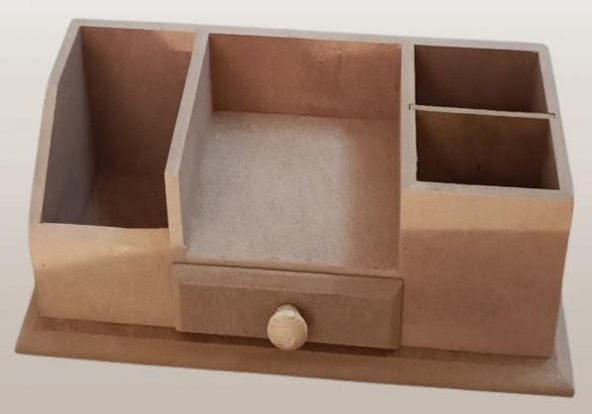 Hobi Adn 90238 Dekoratif Kalemlik Tek Çekm Ahşap MDF HAM CNC Kesim MODEL El Yapım - 5