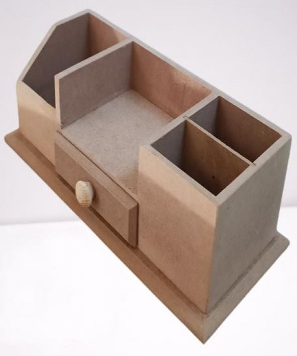 Hobi Adn 90238 Dekoratif Kalemlik Tek Çekm Ahşap MDF HAM CNC Kesim MODEL El Yapım - 7