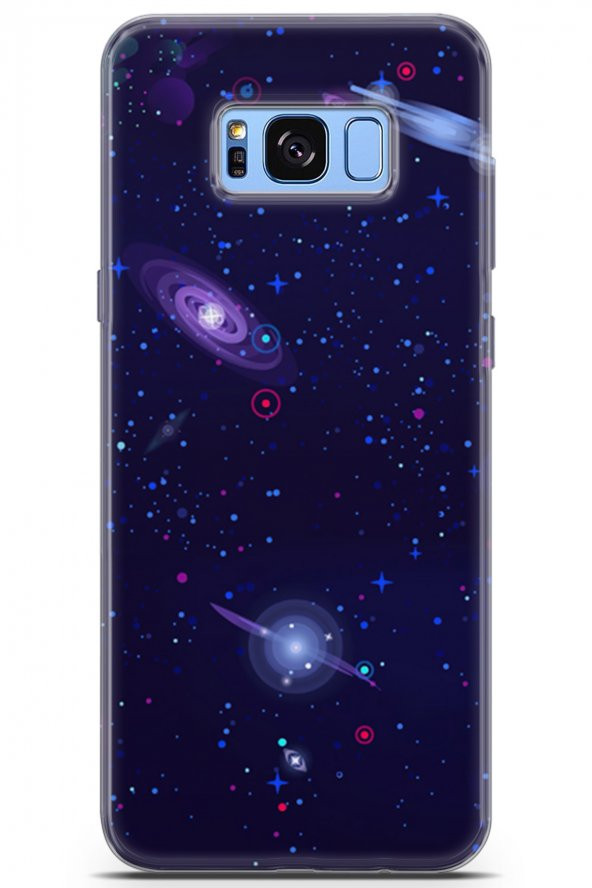 Samsung Galaxy S8 Plus Kılıf Seri Polka 08 Satürn UranüsBaskılı Kılıf