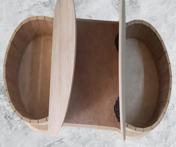 Hobi Adn 90239 Dekoratif Kapaklı Kutu Tek Çekmece Ahşap MDF HAM MODEL El Yapım - 3