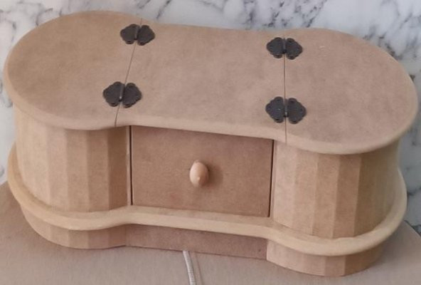 Hobi Adn 90239 Dekoratif Kapaklı Kutu Tek Çekmece Ahşap MDF HAM MODEL El Yapım - 10