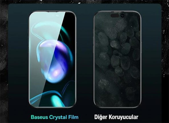 Baseus 8K Ultra Net Parmak İzi Bırakmaz 0.3MM 2 Adet Set iphone 14 Pro Ekran Koruyucu Full Koruma - 5